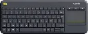 Logitech K400+ AZERTY toetsenbord met touchpad - bovenaanzicht / clavier AZERTY avec pavé tactile, vue de dessus