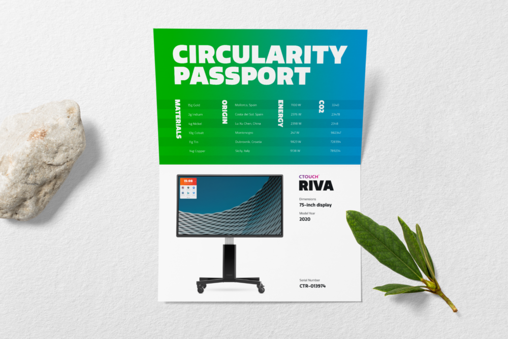 Circularity-Passport-Displayed-Riva-3 duurzaamheid raport CTOUCH riva milieu vriendelijk